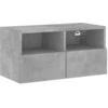 Image de vidaXL Armoire TV murale gris béton 60x30x30 cm Bois composite
