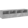 Image de vidaXL Armoires murales TV 2 pcs. Gris béton 60x30x30 cm Bois composite