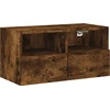 Image de vidaXL Armoire TV murale chêne fumé 60x30x30 cm Bois composite
