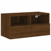 Image de vidaXL Armoire TV murale marron aspect chêne 60x30x30 cm Matériau dérivé du bois