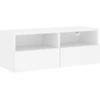 Image de vidaXL Armoire TV murale blanche 80x30x30 cm Bois composite