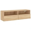 Image de vidaXL Armoire TV murale chêne Sonoma 100x30x30 cm Matériau dérivé du bois