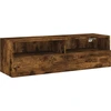 Image de vidaXL Armoire TV murale chêne fumé 100x30x30 cm Bois composite