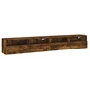 Image de vidaXL Armoires murales TV 2 pcs. Chêne fumé 100x30x30 cm Matériau dérivé du bois