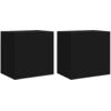 Image de vidaXL Armoires murales TV 2 pcs. noir 40,5x30x40 cm bois composite
