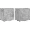 Image de vidaXL Armoires murales TV 2 pcs. Gris béton 40,5x30x40 cm Bois composite