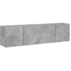 Image de vidaXL Armoires murales TV 2 pcs. Gris béton 80x30x41 cm