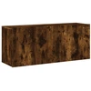 Image de Armoire TV murale en chêne fumé 100x30x41 cm