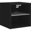 Image de vidaXL Armoire TV murale avec lampes LED Noir 30x28,5x30 cm