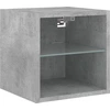 Image de vidaXL Armoire TV murale avec lampes LED gris béton 30x28,5x30 cm