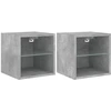 Image de vidaXL Armoires TV murales avec lampes LED 2 pcs. Gris béton 30x28,5x30 cm