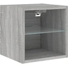 Image de vidaXL Armoire TV murale avec lampes LED Gris Sonoma 30x28,5x30 cm