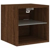 Image de vidaXL Armoire TV murale avec lampes LED brun aspect chêne 30x28,5x30cm