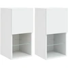 Image de vidaXL Armoires TV avec lampes LED 2 pcs. Blanc 30,5x30x60 cm