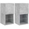 Image de vidaXL Armoires TV avec lampes LED 2 pcs. Gris béton 30,5x30x60 cm