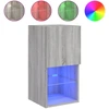 Image de vidaXL Armoire TV avec lampes LED Gris Sonoma 30,5x30x60 cm