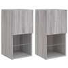 Image de vidaXL Armoires TV avec lampes LED 2 pcs. Gris Sonoma 30,5x30x60 cm