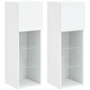 Image de vidaXL Armoires TV avec lampes LED 2 pcs. Blanc 30,5x30x90 cm