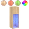 Image de vidaXL Armoire TV avec lampes LED Chêne Sonoma 30,5x30x90 cm