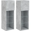 Image de vidaXL Armoires TV avec lampes LED 2 pcs. Gris béton 30,5x30x90 cm