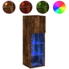 Image de vidaXL Armoire TV avec lampes LED chêne fumé 30,5x30x90 cm