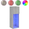 Image de vidaXL Armoire TV avec lampes LED Gris Sonoma 30,5x30x90 cm