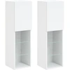Image de vidaXL Armoires TV avec lampes LED 2 pcs. Blanc 30,5x30x102 cm