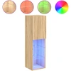 Image de vidaXL Armoire TV avec lampes LED Chêne Sonoma 30,5x30x102 cm