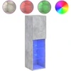 Image de vidaXL Armoire TV avec lampes LED gris béton 30,5x30x102 cm