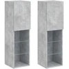 Image de vidaXL Armoires TV avec lampes LED 2 pcs. Gris béton 30,5x30x102 cm
