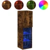 Image de vidaXL Armoire TV avec lampes LED chêne fumé 30,5x30x102 cm