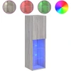 Image de vidaXL Armoire TV avec lampes LED Gris Sonoma 30,5x30x102 cm