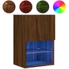 Image de vidaXL Armoire TV avec lampes LED brun imitation chêne 40,5x30x60 cm