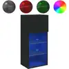 Image de vidaXL Armoire TV avec lampes LED Noir 40,5x30x90 cm