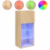 Image de vidaXL Armoire TV avec lampes LED Chêne Sonoma 40,5x30x90 cm