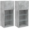 Image de vidaXL Armoires TV avec lampes LED 2 pcs. Gris béton 40,5x30x90 cm