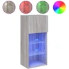 Image de vidaXL Armoire TV avec lampes LED Gris Sonoma 40,5x30x90 cm