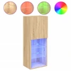 Image de vidaXL Armoire TV avec lampes LED Chêne Sonoma 40,5x30x102 cm