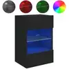 Image de vidaXL Armoire TV murale avec lampes LED Noir 40x30x60,5 cm