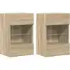 Image de Armoires TV murales avec lampes LED 2 pces Chêne Sonoma
