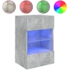 Image de vidaXL Armoire TV murale avec lampes LED gris béton 40x30x60,5 cm