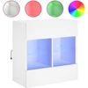 Image de vidaXL Meuble TV mural avec lampes LED blanc 58,5x30x60,5 cm