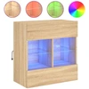 Image de vidaXL Armoire TV murale avec lampes LED Chêne Sonoma 58,5x30x60,5 cm