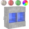 Image de vidaXL Armoire TV murale avec lampes LED gris béton 58,5x30x60,5 cm