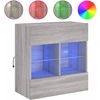 Image de vidaXL Armoire TV murale avec lampes LED Gris Sonoma 58,5x30x60,5 cm