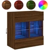 Image de vidaXL Armoire TV murale avec lampes LED brun imitation chêne