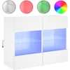 Image de vidaXL Meuble TV mural avec lampes LED blanc 78,5x30x60,5 cm
