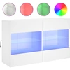 Image de Meuble TV mural avec lampes LED Blanc 98,5x30x60,5 cm