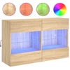 Image de Armoire TV murale avec lampes LED Chêne Sonoma 98,5x30x60,5 cm