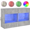 Image de vidaXL Armoire TV murale avec lampes LED gris béton 98,5x30x60,5 cm
